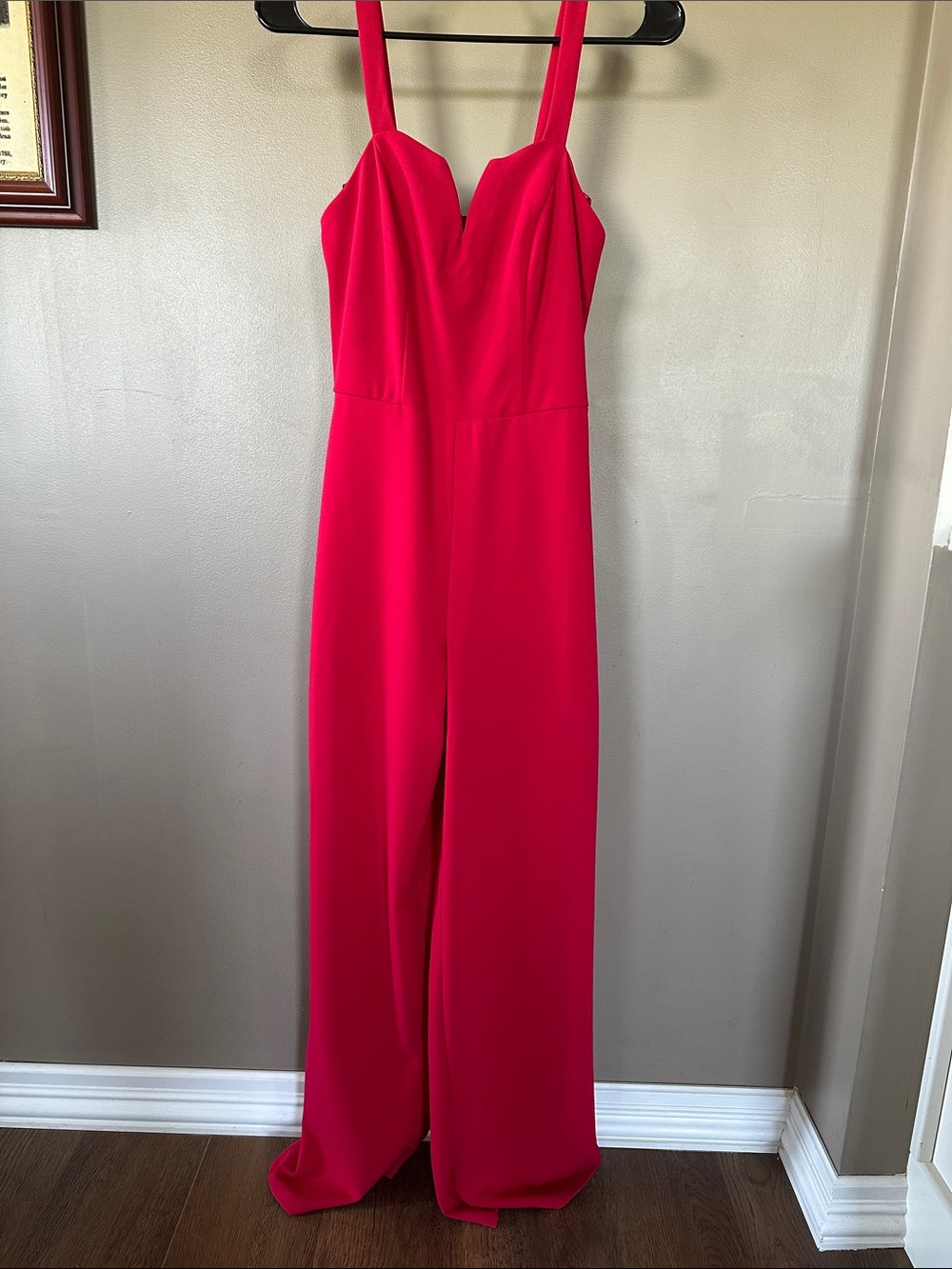 Sleeveless Red Wide-Leg Sweetheart Jumpsuit